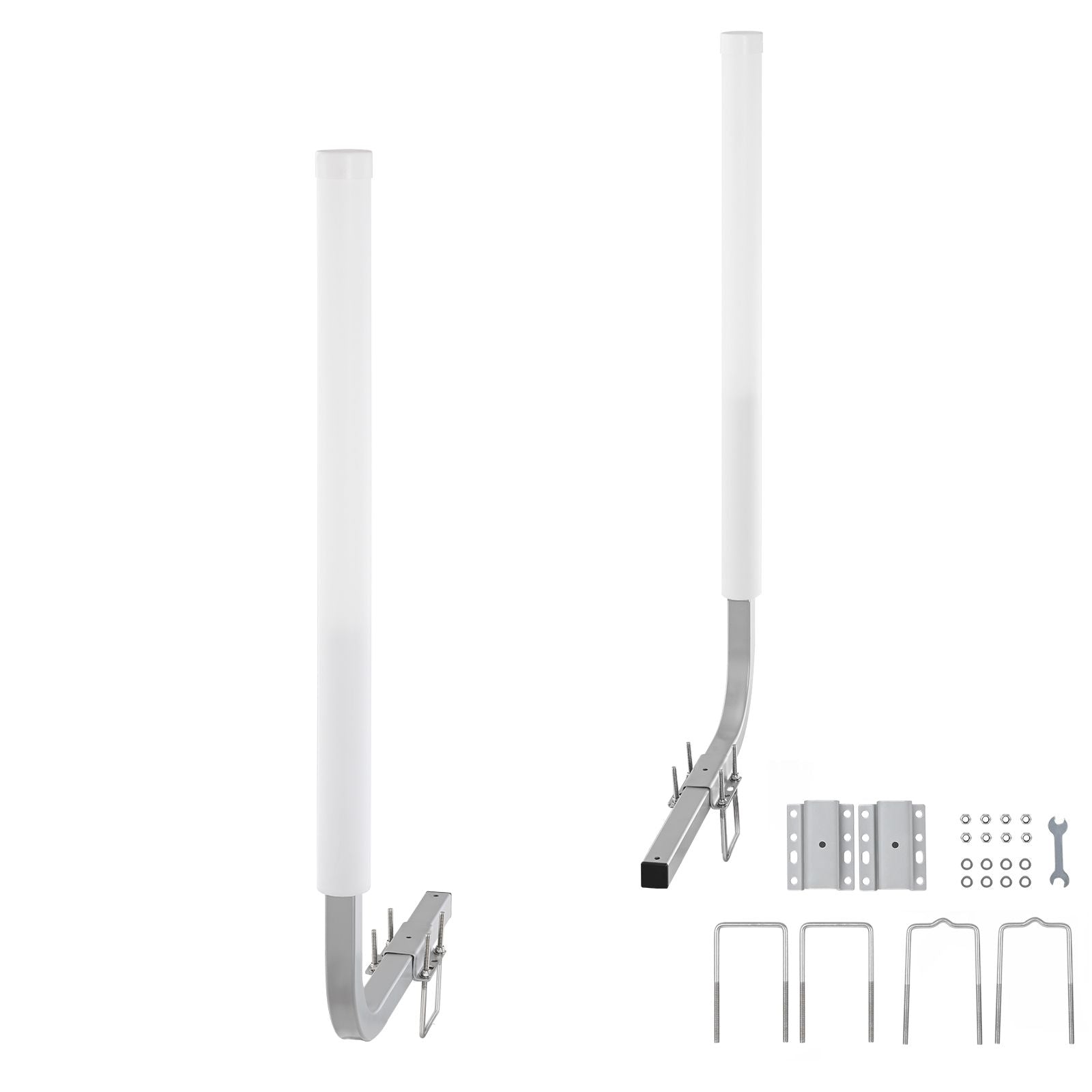 2PCS Adjustable Boat Trailer Guide Poles 1016mm Steel Guide Ons PVC Posts