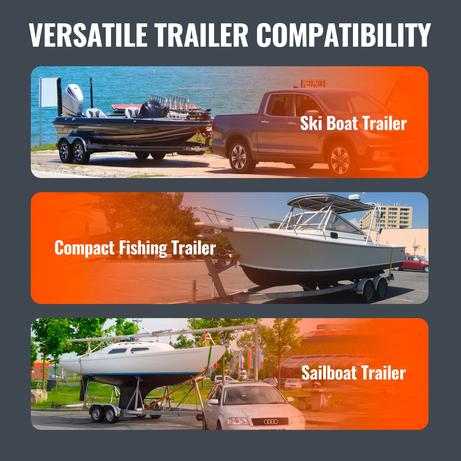 2PCS Adjustable Boat Trailer Guide Poles 1016mm Steel Guide Ons PVC Posts