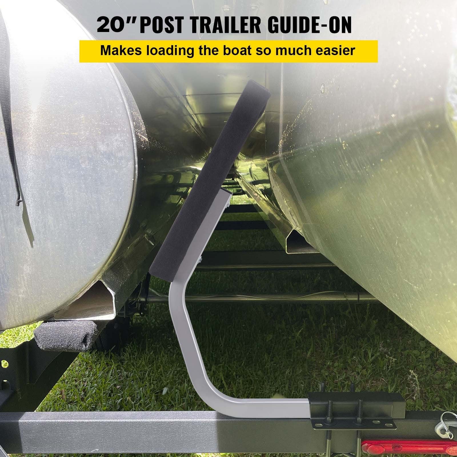 Boat Trailer Guide on, 24\", One Pair Trailer Pontoon Bunk Board Guide-ons, Steel Trailer Guides, Complete Mounting Accessories Included, for Ski Boat, Fishing Boat or Sailboat Trailer