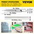 VEVOR Drawer Slides, 1 Pair 42 Inch Heavy Duty Drawer Slides, Ball Bearing Side Mount Drawer Hardware Slides, 500 LBS Load Capacity 3-Section Full Extension Drawer Slides for Smooth Slide, Less Noise