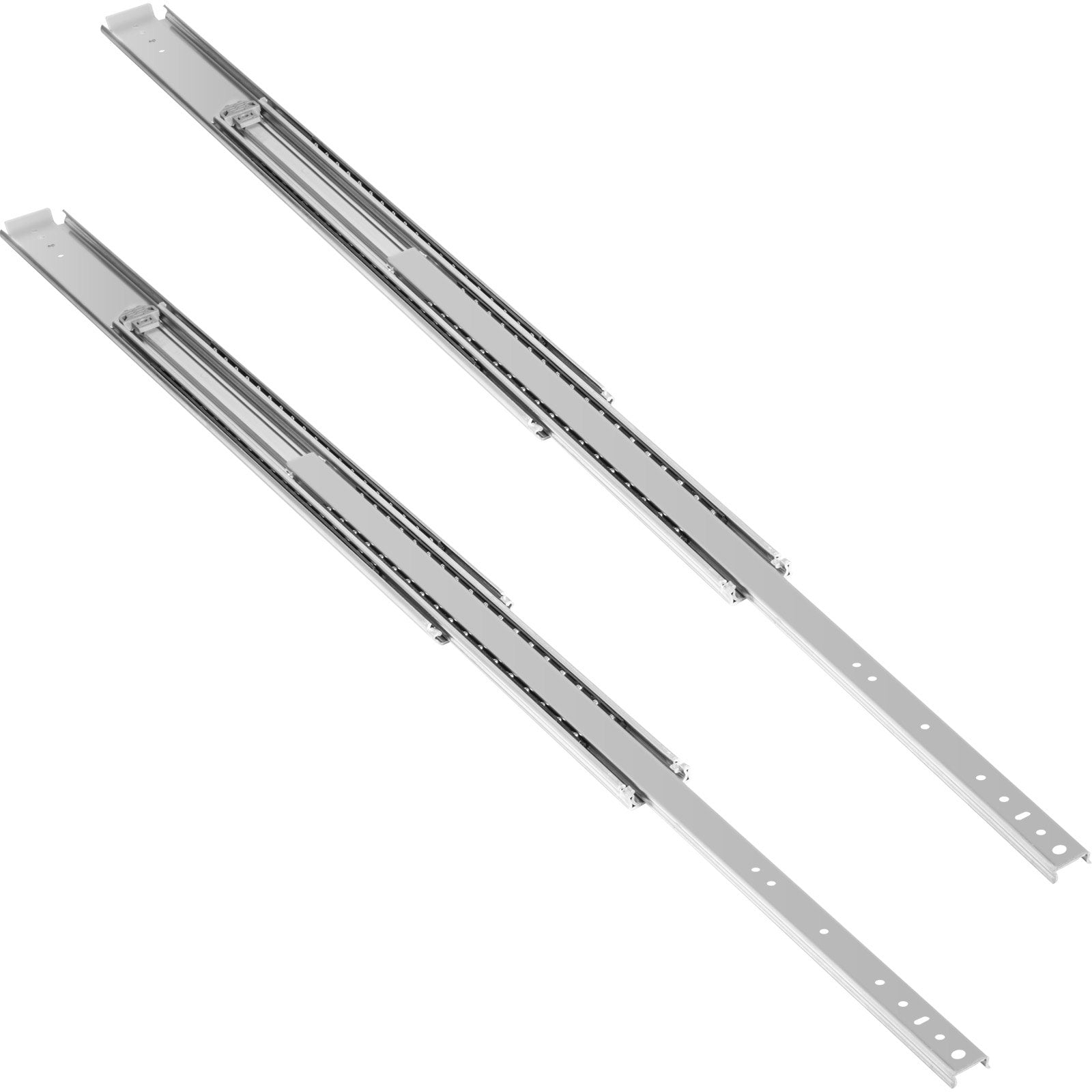 VEVOR Drawer Slides, 1 Pair 42 Inch Heavy Duty Drawer Slides, Ball Bearing Side Mount Drawer Hardware Slides, 500 LBS Load Capacity 3-Section Full Extension Drawer Slides for Smooth Slide, Less Noise