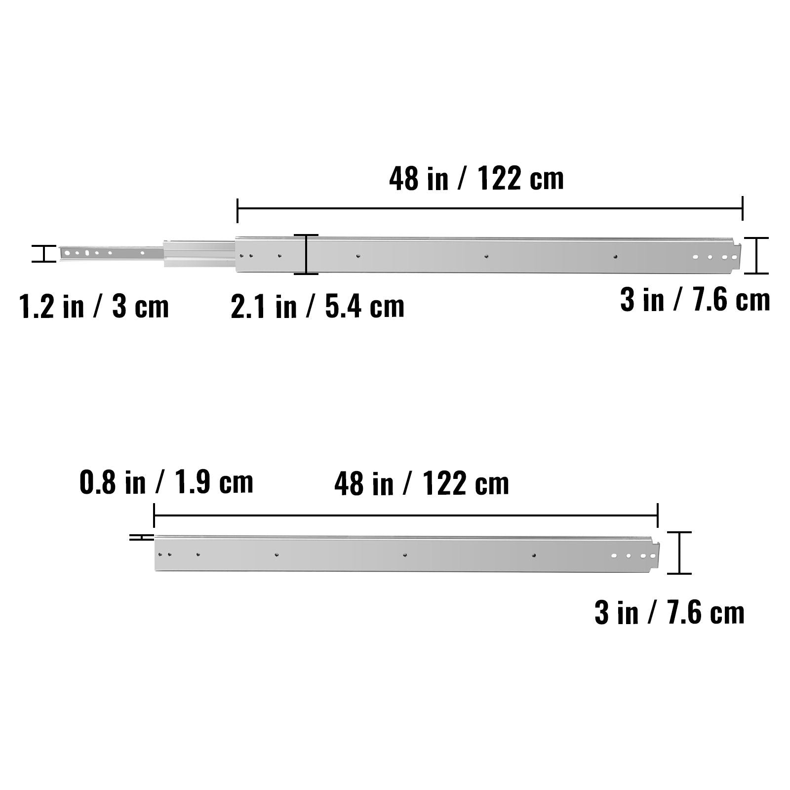 Drawer Slide Soft Close Drawer 1Pair 48
