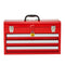 Tool Box 520 mm Portable Metal Tool Box 3 Drawers Tool Organizer Red
