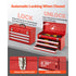 Tool Box 520 mm Portable Metal Tool Box 3 Drawers Tool Organizer Red