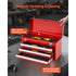 Tool Box 520 mm Portable Metal Tool Box 3 Drawers Tool Organizer Red