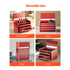 Metal Tool Box, 8.6-inch, Portable Metal Tool Box with 3 Drawers, Small Tool Chest with EVA Liners and PP Feet Pads, Heavy-Duty Steel With Ball Bearing Opening and Powder Coated Finish, Red