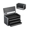 Metal Tool Box, 8.6-inch, Portable Metal Tool Box with 3 Drawers, Small Tool Chest with EVA Liners and PP Feet Pads, Heavy-Duty Steel With Ball Bearing Opening and Powder Coated Finish, Black
