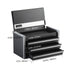 Metal Tool Box, 8.6-inch, Portable Metal Tool Box with 3 Drawers, Small Tool Chest with EVA Liners and PP Feet Pads, Heavy-Duty Steel With Ball Bearing Opening and Powder Coated Finish, Black