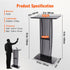 47" Acrylic Podium Stand Clear Pulpit with Shelf Wide Reading Surface Black