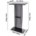 47" Acrylic Podium Stand Clear Pulpit with Shelf Wide Reading Surface Black