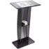 47" Acrylic Podium Stand Clear Pulpit with Shelf Wide Reading Surface Black