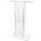 47" Clear Acrylic Podium Stand with Shelf Wide Reading Surface Pulpit