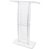 47" Clear Acrylic Podium Stand with Shelf Wide Reading Surface Pulpit