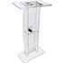 47" Clear Acrylic Podium Stand with Shelf Wide Reading Surface Pulpit