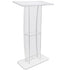 47" Clear Acrylic Podium Stand with Shelf Wide Reading Surface Pulpit
