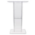Acrylic Podium, 47" Tall, Clear Acrylic Podium Stand with Wide Reading Surface & Storage Shelf, Floor-standing Clear Pulpits Acrylic for Church Office School