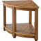 VEVOR Corner Shower Bench, 18.5" Height 17.75" Radius, Faux Wood Grain Polystyrene,159KGS with Storage Shelf, Water Resistant, Shower Stool for Inside & Outside Shower, for Bathroom, Living Room