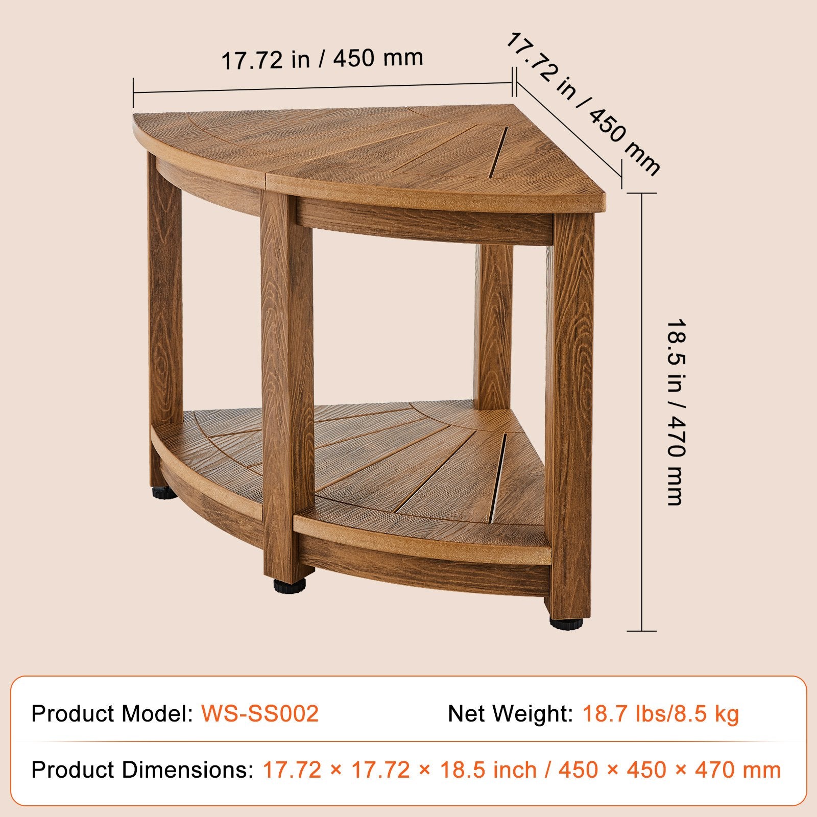 VEVOR Corner Shower Bench, 18.5