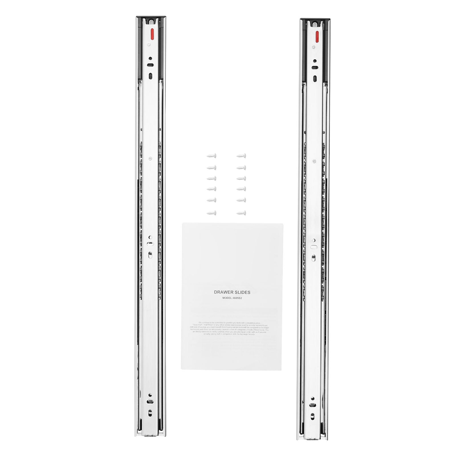 10 Pairs of 609.6mm Drawer Slides Side Mount Rails, Heavy Duty Full Extension Steel Track, Soft-Close Noiseless Guide Glides Cabinet Kitchen Runners with Ball Bearing, 100 Lbs Load Capacity