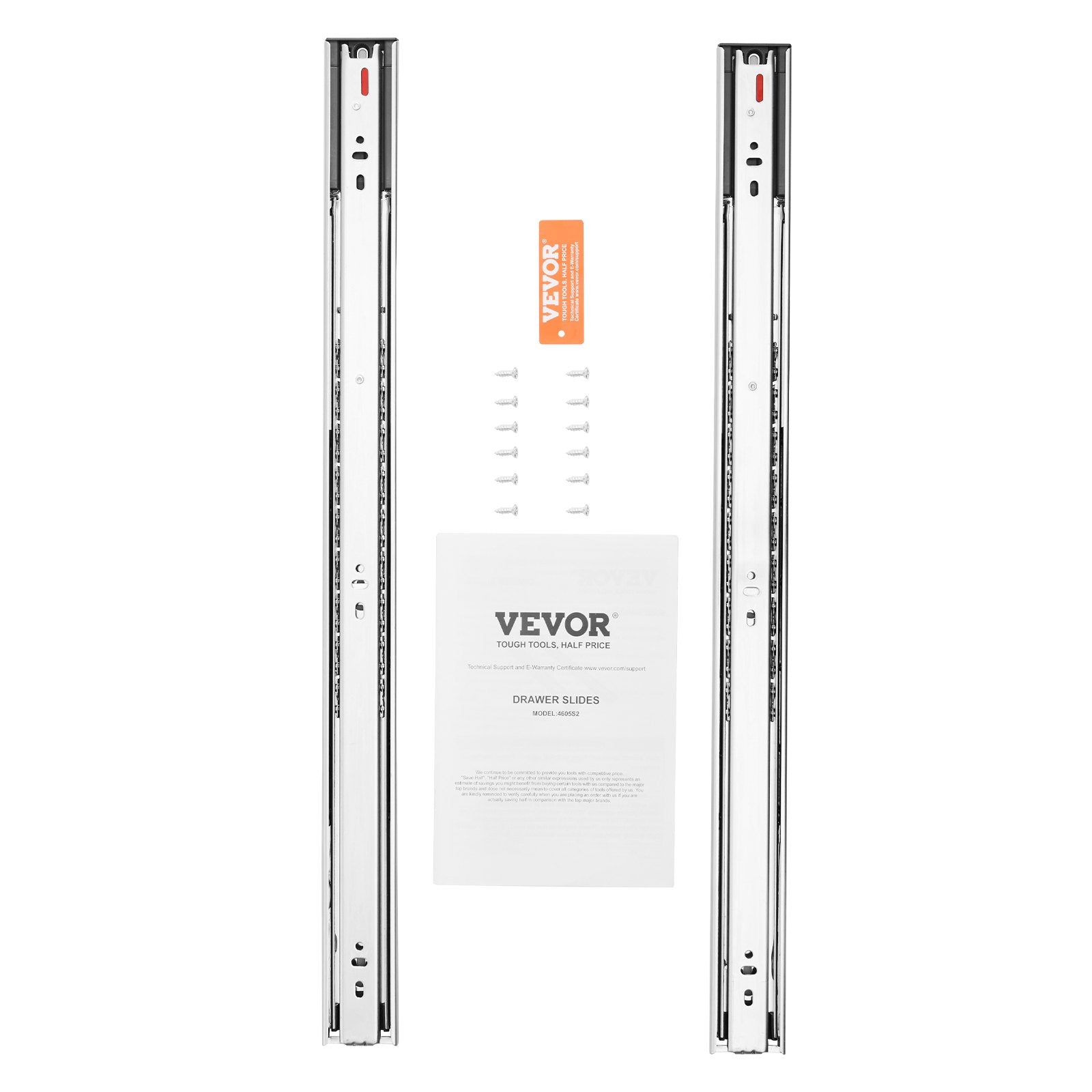 10 Pairs of 609.6mm Drawer Slides Side Mount Rails, Heavy Duty Full Extension Steel Track, Soft-Close Noiseless Guide Glides Cabinet Kitchen Runners with Ball Bearing, 100 Lbs Load Capacity