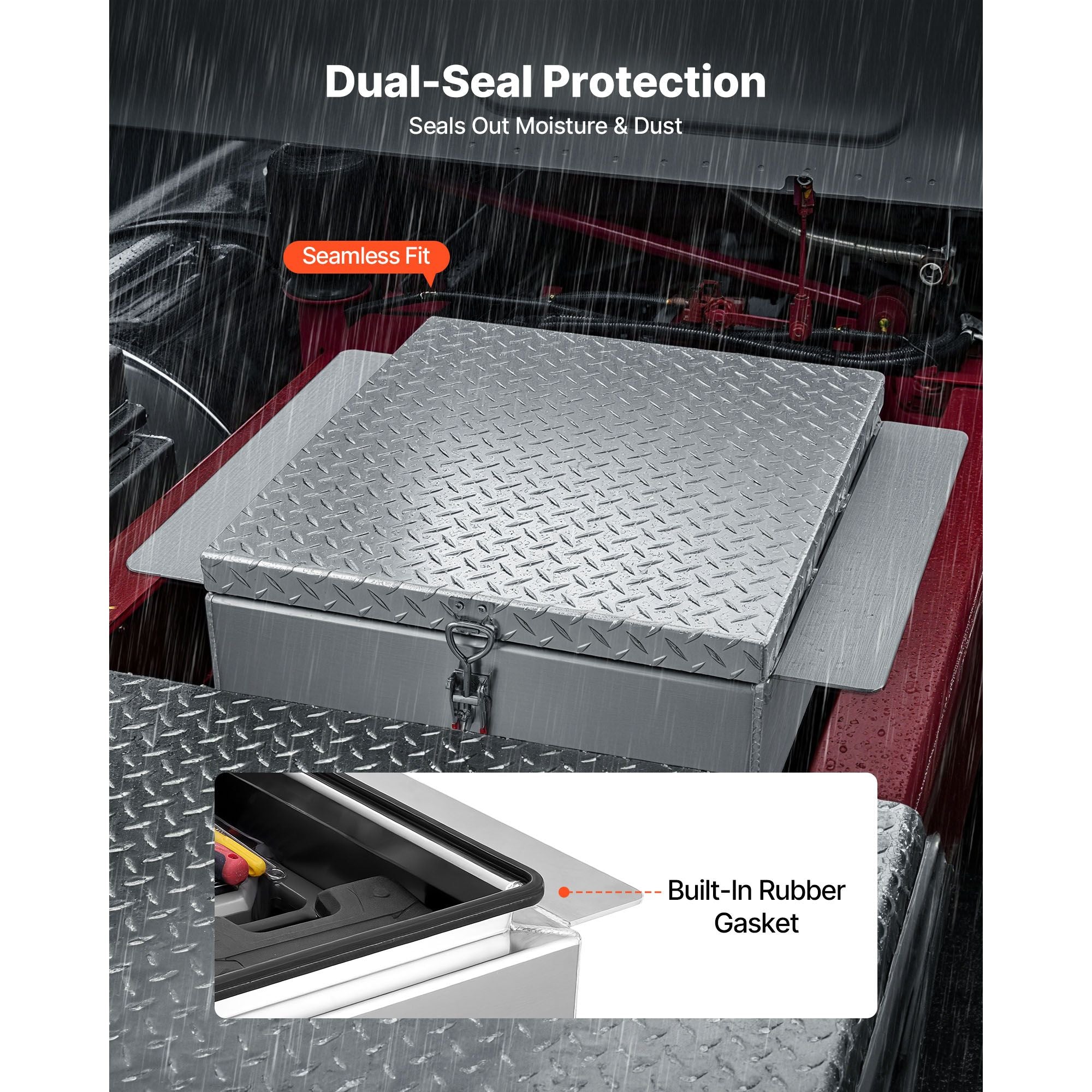 Heavy Duty Aluminium Truck Tool Box 770mm Diamond Plate Storage