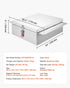 Truck Bed Tool Box, Heavy Duty Aluminum Tool Box with Diamond Plate, Storage Toolbox Chest Organizer Supports up to 100 kg, Ideal for Pickup, Truck Bed, RV, Trailer, 770 x 610 x 230 mm, Silver