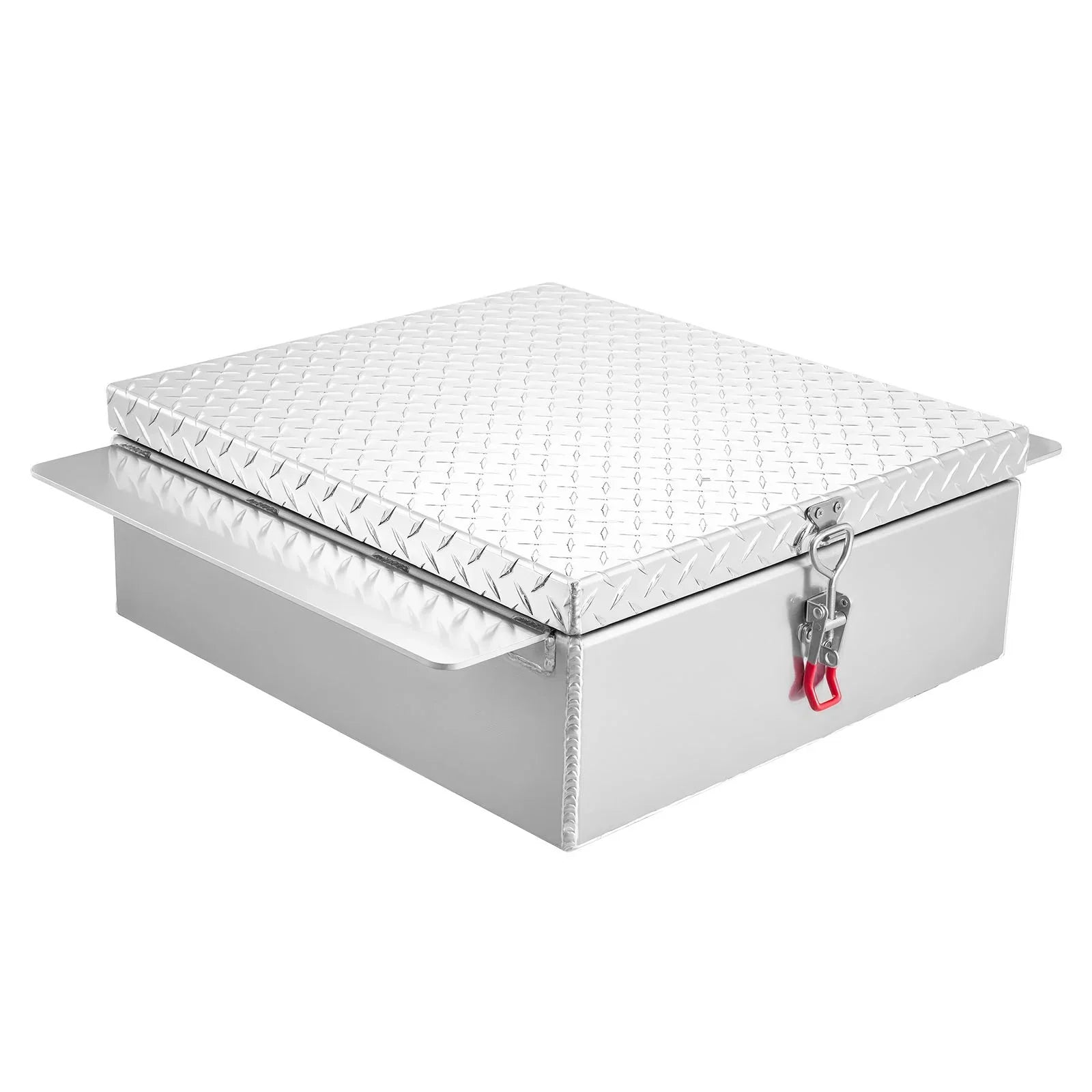 Truck Bed Tool Box, Heavy Duty Aluminum Tool Box with Diamond Plate, Storage Toolbox Chest Organizer Supports up to 100 kg, Ideal for Pickup, Truck Bed, RV, Trailer, 770 x 610 x 230 mm, Silver