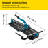 Tile Cutter 24in Cutting Tool w/ Laser Guide Single Rail Double Brackets
