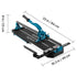 Tile Cutter 24in Cutting Tool w/ Laser Guide Single Rail Double Brackets