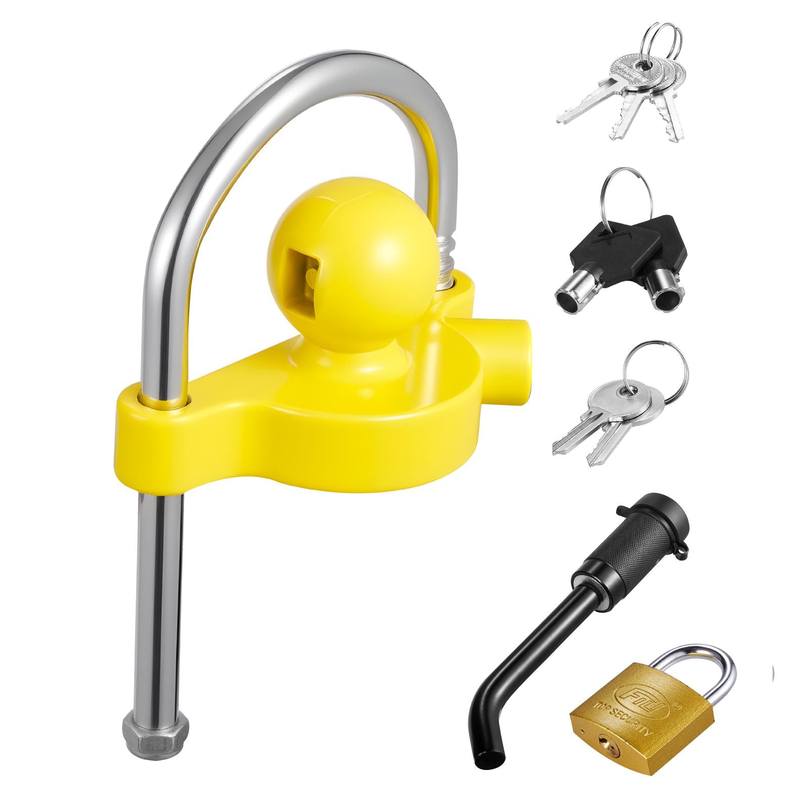 Heavy Duty Trailer Hitch Lock Kit Anti-Theft Ball Lock with Keys