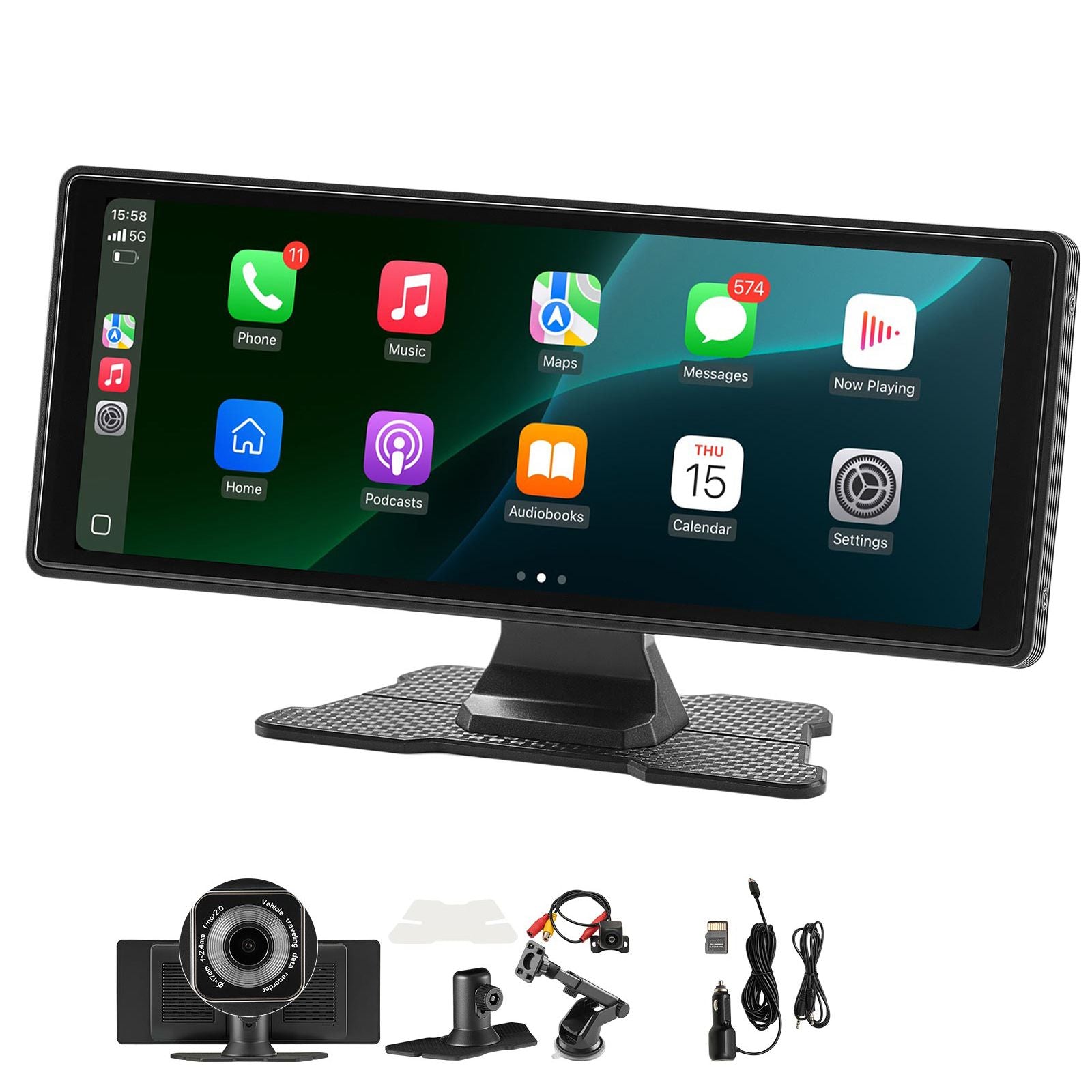 Car Stereo Radio CarPlay Touchscreen 254mm Apple Android Front/Rear Camera