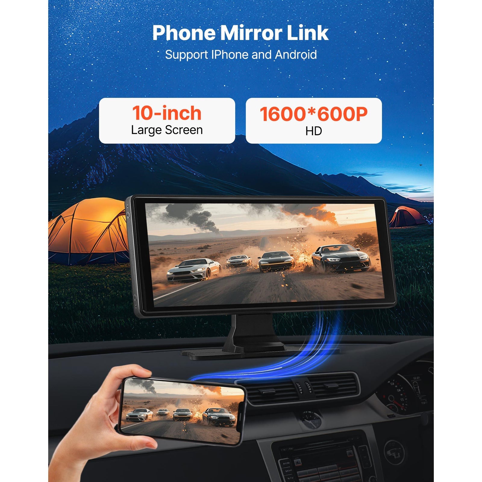 Car Stereo Radio CarPlay Touchscreen 254mm Apple Android Front/Rear Camera