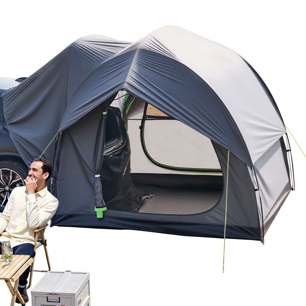 SUV Camping Tent 8x8ft Waterproof Car Rear Tent PU2000mm Family Shelter