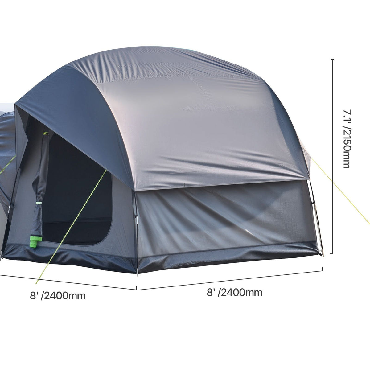 SUV Camping Tent 8x8ft Waterproof Car Rear Tent PU2000mm Family Shelter