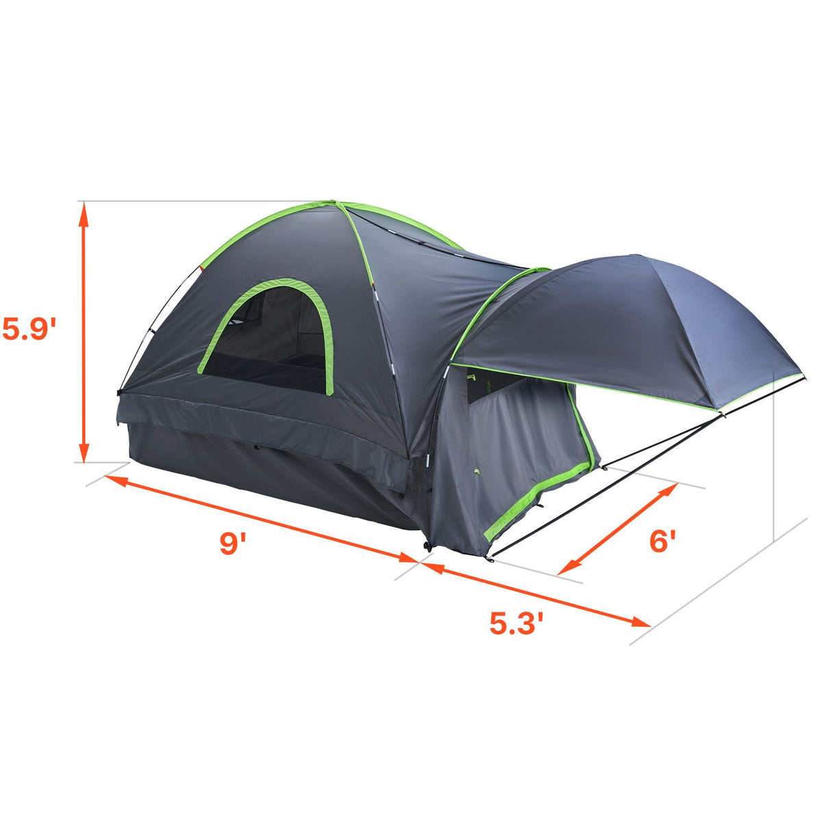 Truck Tent 8.0-8.2ft Waterproof PU2000 Truck Bed Camping Tent 2-3 Person