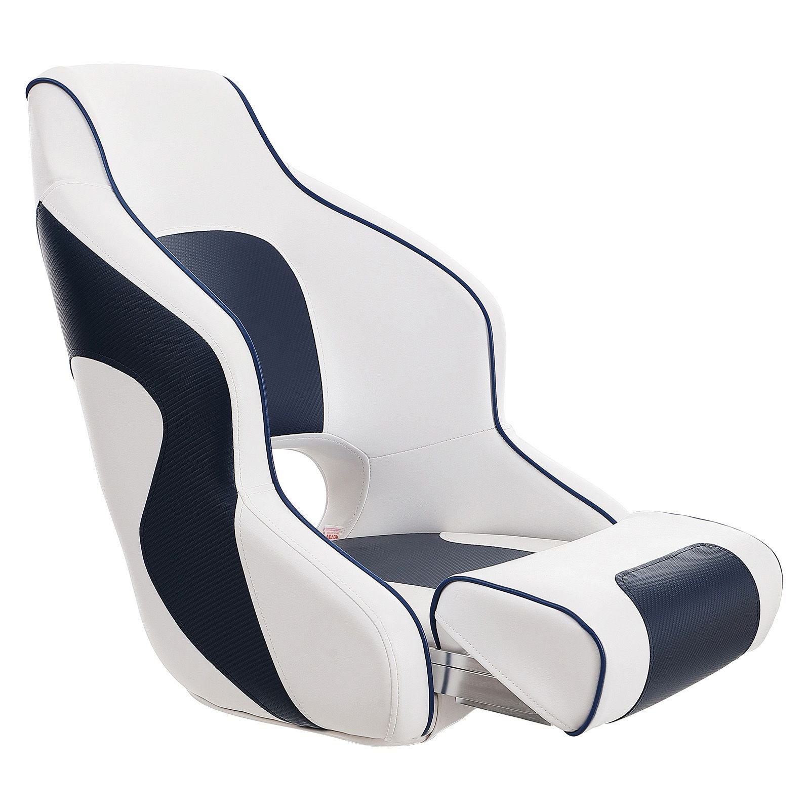 Flip Up Captain Boat Seat with Bolster Waterproof Cushion Fishing Chair