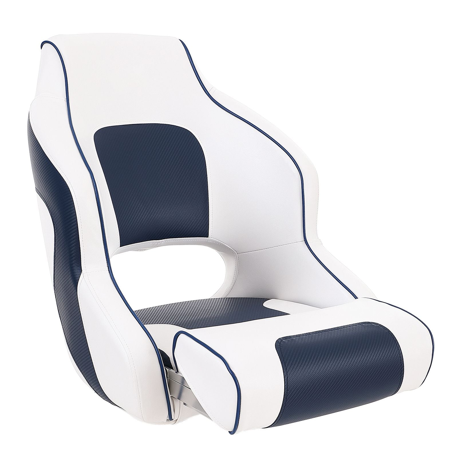 Flip Up Captain Boat Seat with Bolster Waterproof Cushion Fishing Chair