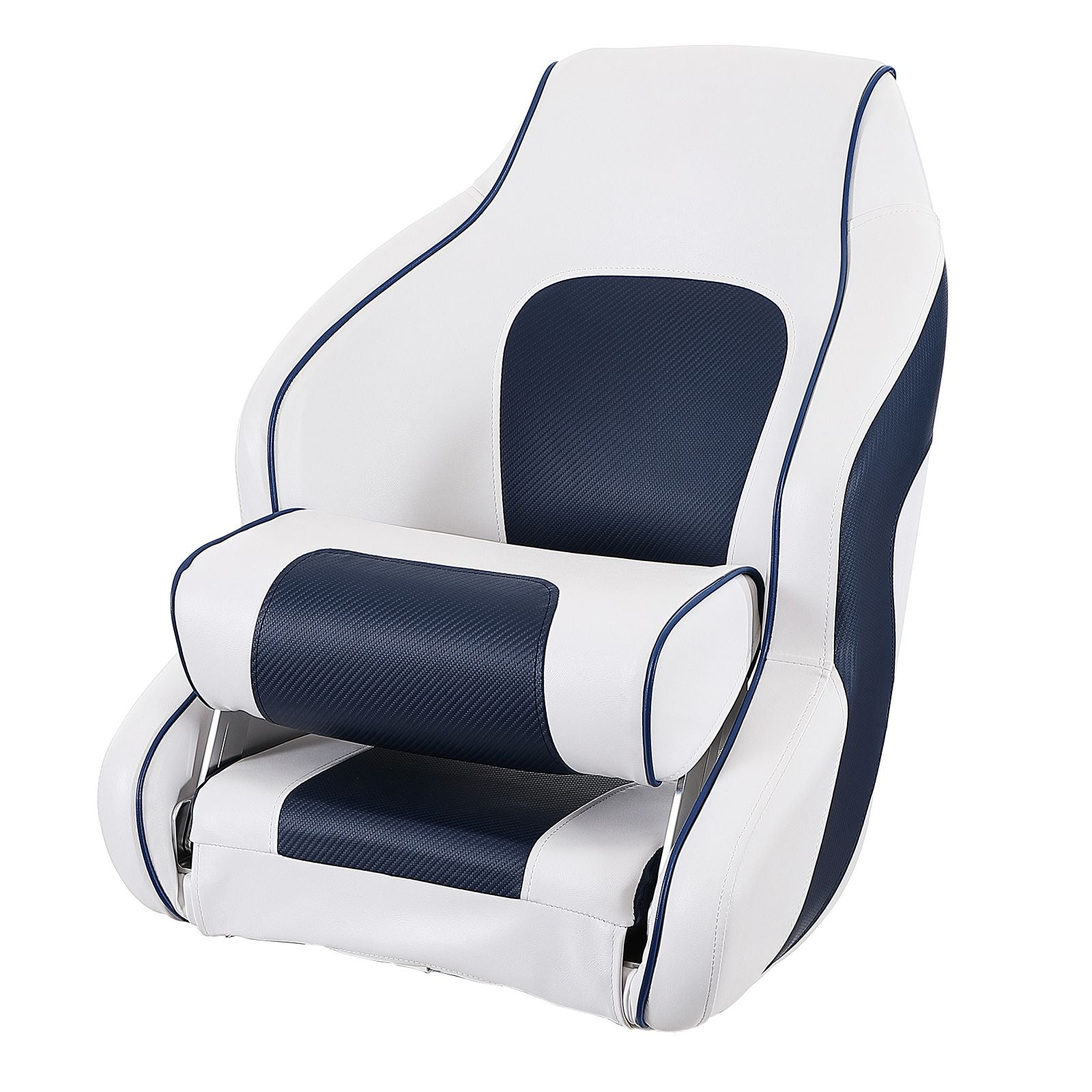 Flip Up Captain Boat Seat with Bolster Waterproof Cushion Fishing Chair