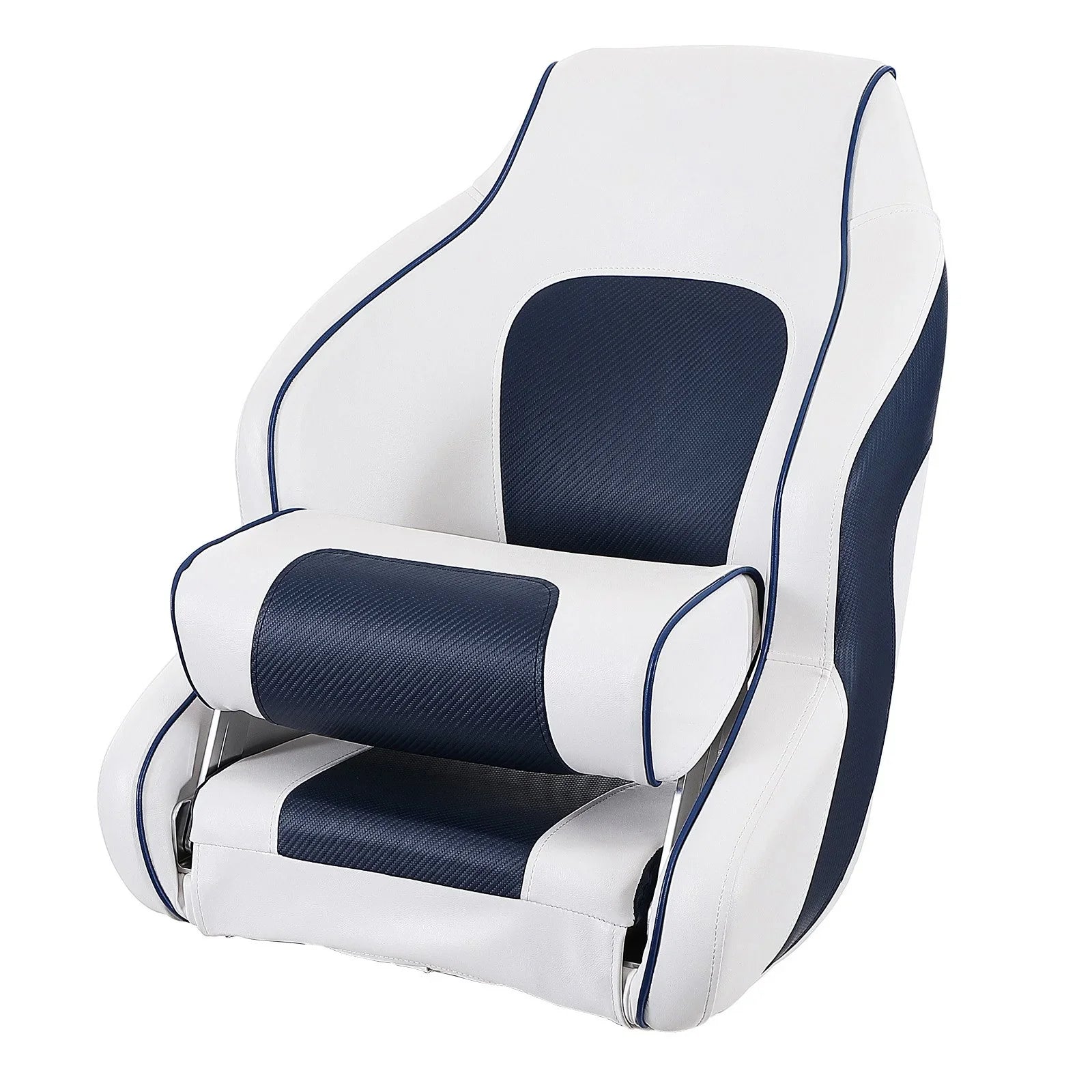 Captain Bucket Seat Boat Seat, Flip Up Boat Seat, with Thickened Sponge Padding, Flip-up Bolster Boat Captain Chair for Fishing Boat, Sightseeing Boat, Speedboat, Canoe, 1-Piece