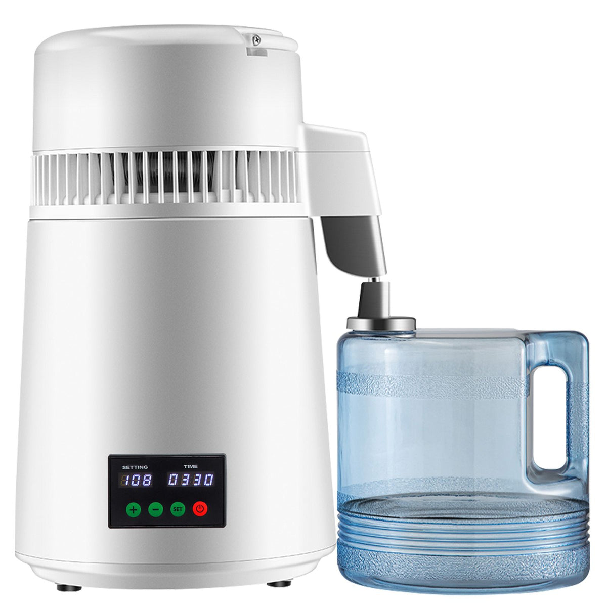 4L Water Distiller 1L/H Distilled Water Maker Timing & Temp Display White