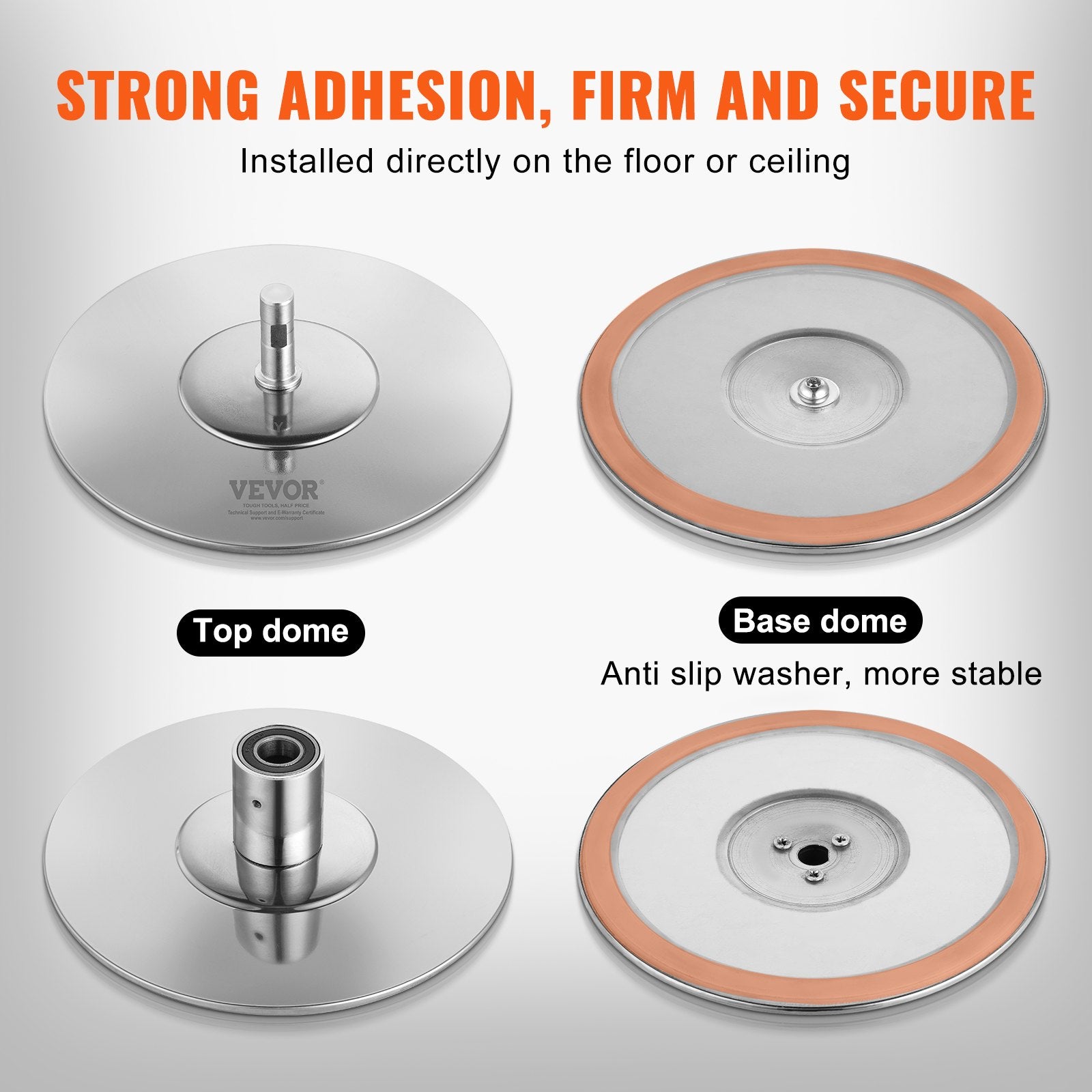 Professional Dancing Pole, Spinning Static Dancing Pole Kit, Portable Removable Pole, 45mm Heavy-Duty Stainless Steel Pole, Height Adjustable Fitness Pole, for Exercise Home Club Gym, Silver