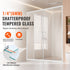 Semi-frameless Double Sliding Shower Door SGCC Tempered Glass 1/4" Chrome