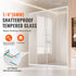 Semi-frameless Double Sliding Shower Door SGCC Tempered Glass 1/4" Chrome