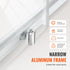 Semi-frameless Shower Door 57.7-59" x 70" SGCC Tempered Glass 1/4" Chrome