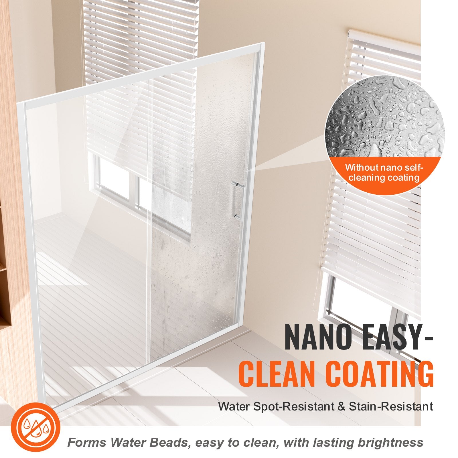 Semi-frameless Shower Door 57.7-59