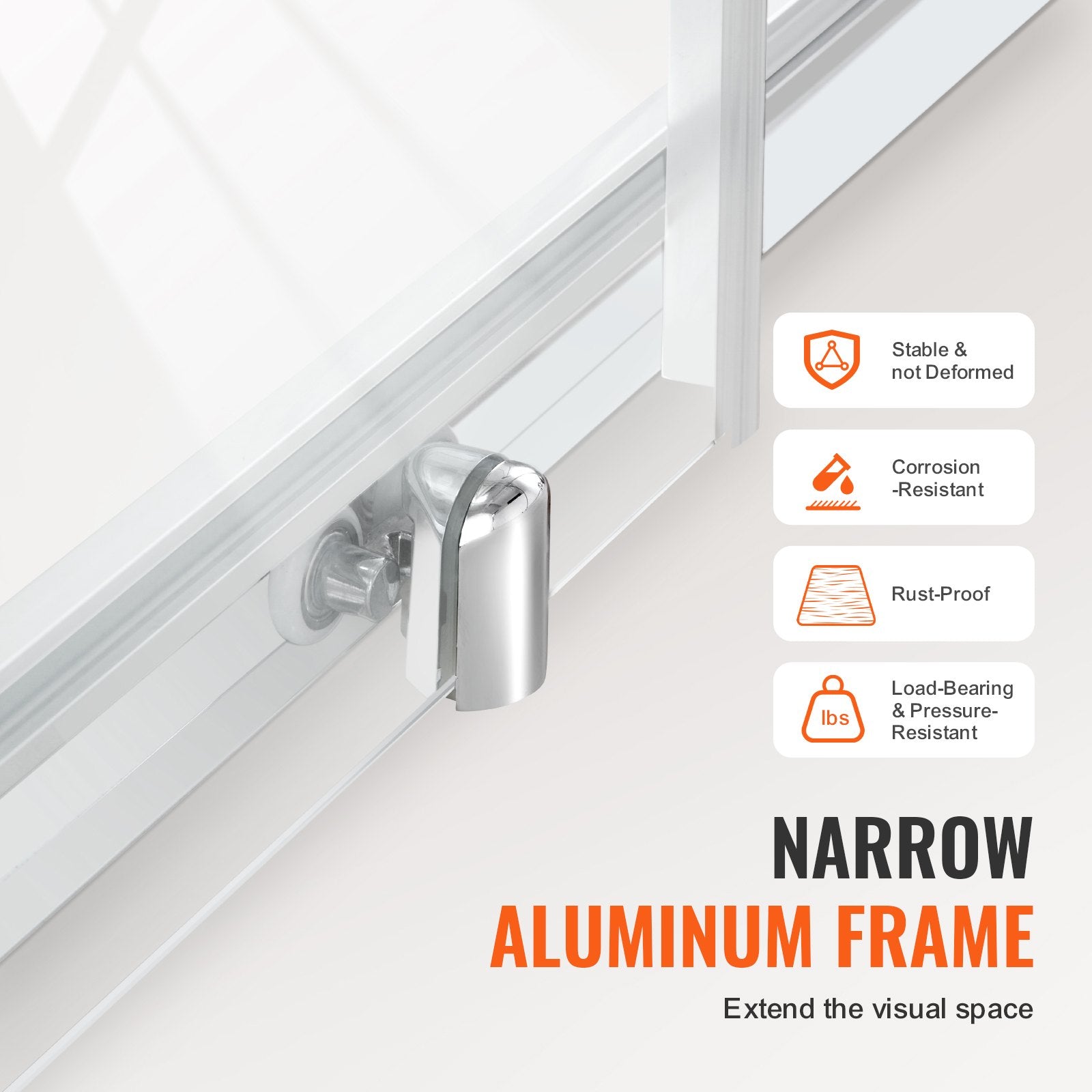 Semi-frameless Shower Door 57.7-59