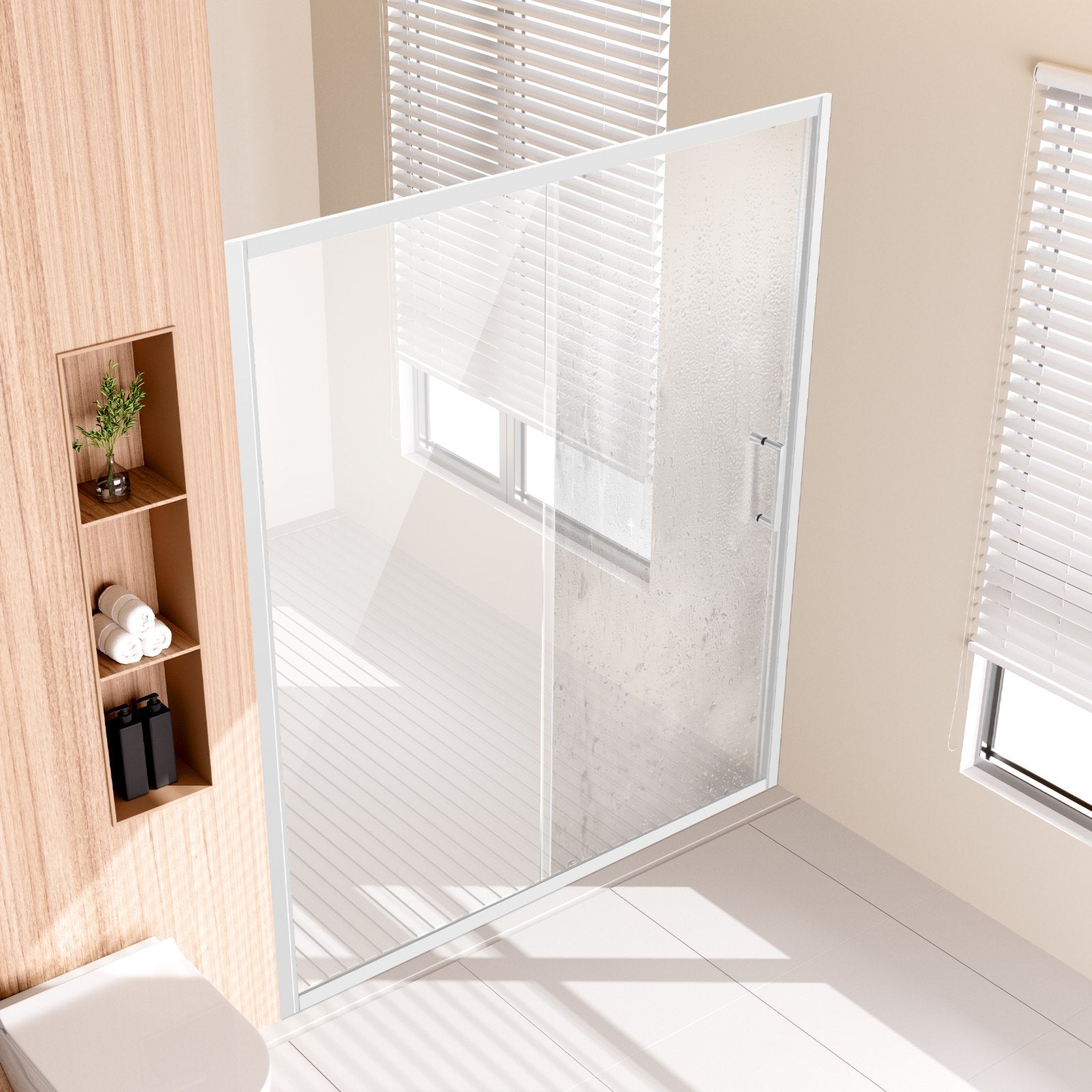 Semi-frameless Shower Door 57.7-59