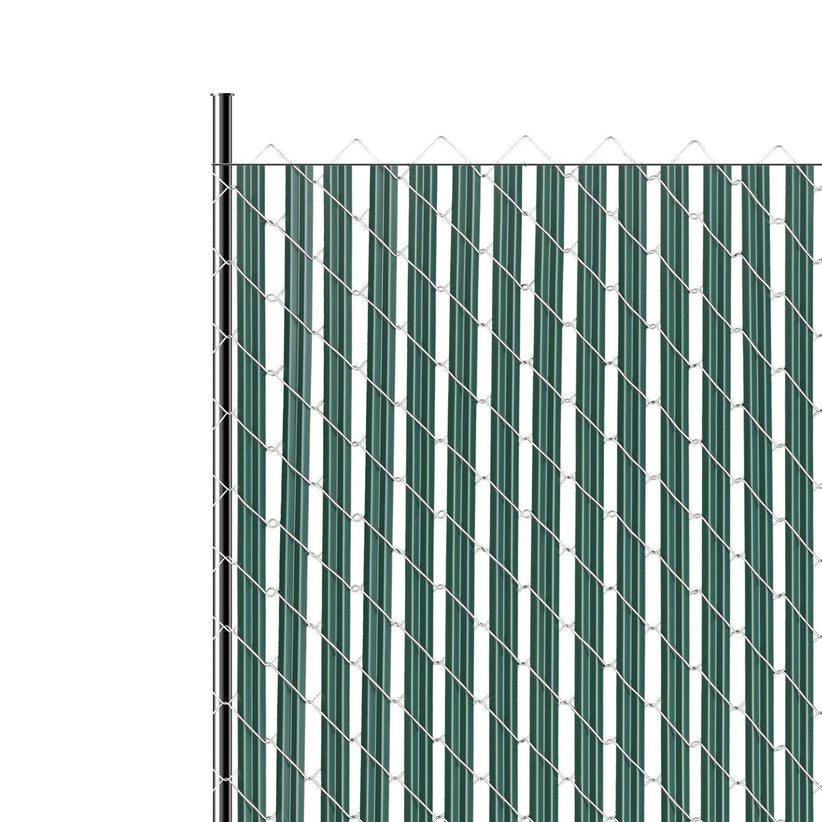 Chain Link Fence Privacy Slats 4FT HDPE Bottom Locking Green 10FT Coverage