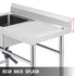 VEVOR Handmade Sink Non-magnetic Stainless Steel Kitchen Sink Hand Made 1 Compartment 40.6 x 39.4 x 25.4 cm Capacity Huge Tub Sink with Right Hand Platform for Farmhouse Cafe Shop Hospital