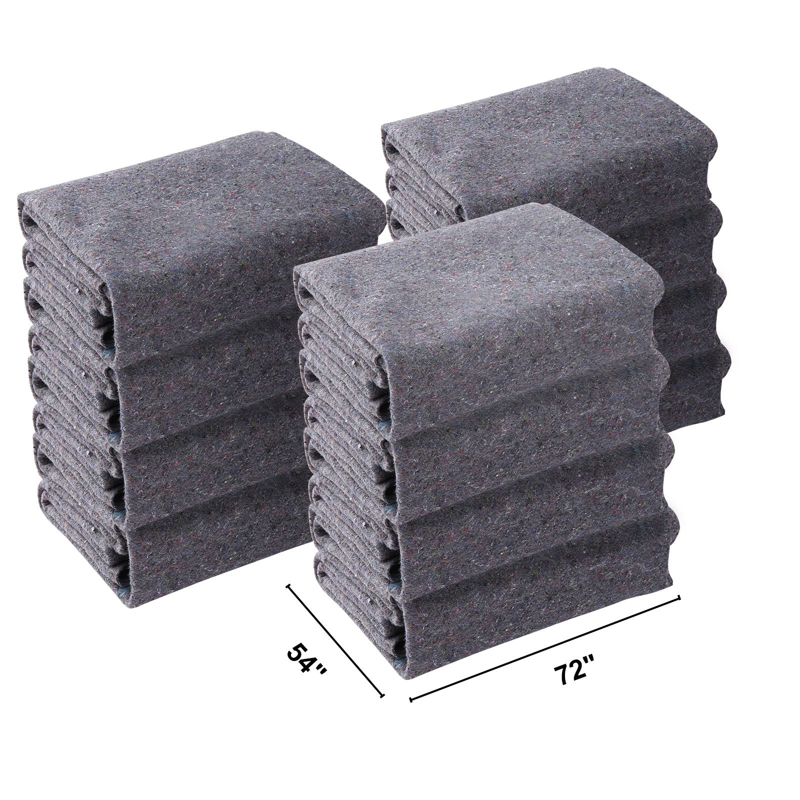 Moving Blankets, 1829 x 1372 mm, 12 kg/dz Weight, 12 Pack, Professional Recycled Cotton Packing Blanket, Large Heavy Duty Shipping Mover Pads Perfect for Protecting Furniture, Floors, Appliances